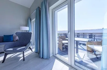 Ferienwohnung Ostseedeck Ostseebad Wustrow ZweiWasser Alte Seefahrtschule Balkonzugang  Ostseedeck