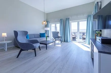 Ferienwohnung Ostseedeck Ostseebad Wustrow ZweiWasser Alte Seefahrtschule Wohnbereich  Ostseedeck