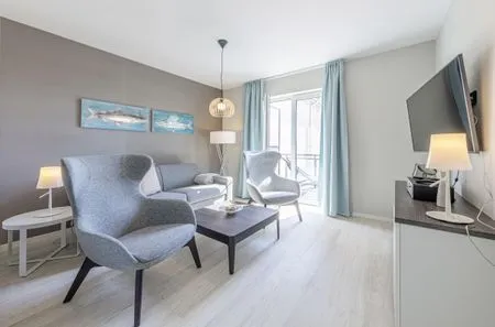 Ferienwohnung Boddenflair Ostseebad Wustrow ZweiWasser Alte Seefahrtschule Gemütliches Wohnzimmer  Boddenflair