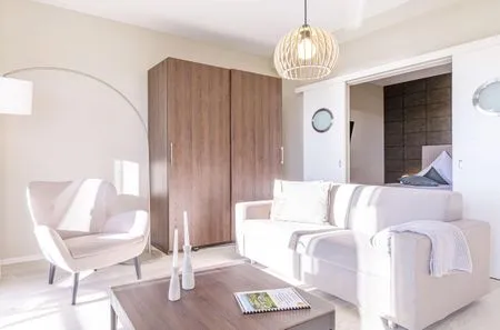 Ferienwohnung Dünenlounge Ostseebad Wustrow ZweiWasser Alte Seefahrtschule Heller Wohnbereich  Dünenlounge