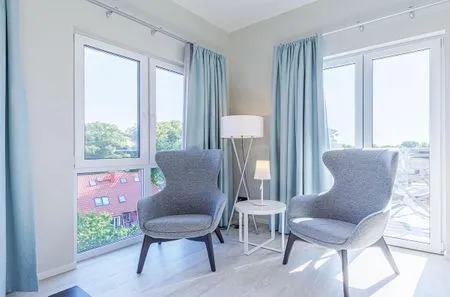 Ferienwohnung Rundblick Ostseebad Wustrow ZweiWasser Alte Seefahrtschule Gemütliche Sitzecke  Rundblick