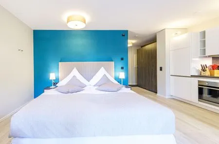 Ferienwohnung Kleine Strandburg Ostseebad Wustrow ZweiWasser Alte Seefahrtschule Doppelbett  Kleine Strandburg