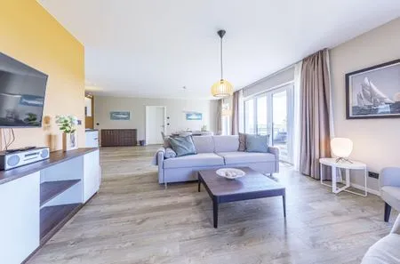 Ferienwohnung Strandliebe Ostseebad Wustrow ZweiWasser Alte Seefahrtschule Gemütliches Wohnzimmer  Strandliebe
