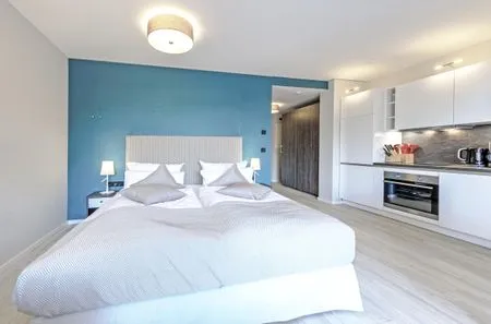 Ferienwohnung Kleine Strandperle Ostseebad Wustrow ZweiWasser Alte Seefahrtschule Doppelbett  Kleine Strandperle