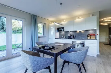 Ferienwohnung Meerduft Ostseebad Wustrow ZweiWasser Alte Seefahrtschule Küche und Essbereich  Meerduft