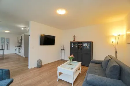 Wohnzimmer Ferienhaus 'Lütt Huus' für bis zu sechs Personen im historischen Stadtkern von Schleswig