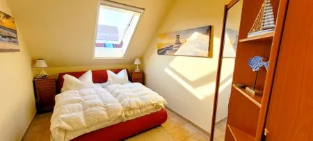 Schlafzimmer mit Doppelbett Residenz am Strand Wohnung 2-39