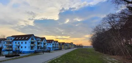 Blick von der Deichpromenade Residenz am Strand Wohnung 2-39