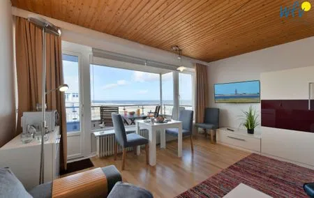 Wohnzimmer Haus Poseidon Ferienwohnung Nordseeblick
