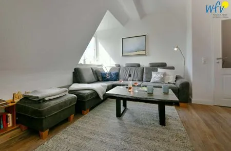 Wohnzimmer Haus Dünenrose Ferienwohnung Strandläufer