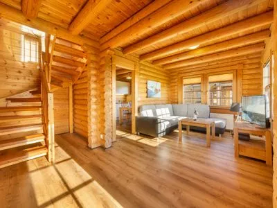 Wohnzimmer Blockhaus Robinson Crusoe - 1. Reihe Meerblick