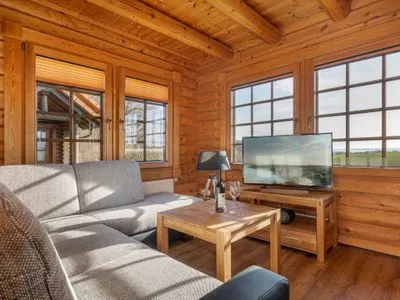 Wohnzimmer Blockhaus Robinson Crusoe - 1. Reihe Meerblick