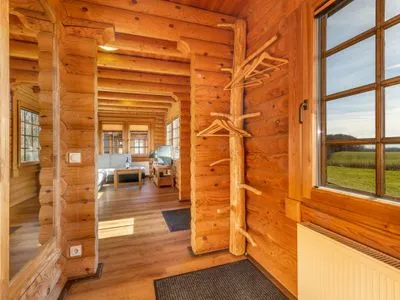 Wohnzimmer Blockhaus Leif Eriksson - 2. Reihe Meerblick