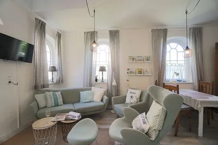 Wohnzimmer Einladende Ferienunterkunft 'Tischlerhaus' im Herzen von Schleswig
