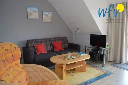 Wohnzimmer Haus Janine Ferienwohnung Dünenblick