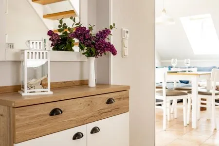 Blick zum Essbereich Residenz am Strand Wohnung 6-80