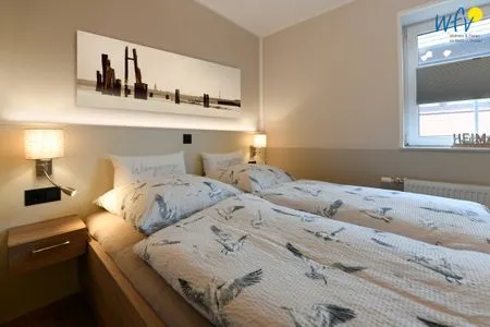 Schlafzimmer Speicherhaus Ferienwohnung Deichnest