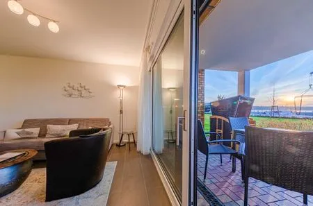 Ferienwohnung MüritzKieker Hafenresidenz Waren (Müritz) - Wohnzimmer mit Terrassenzugang  MüritzKieker