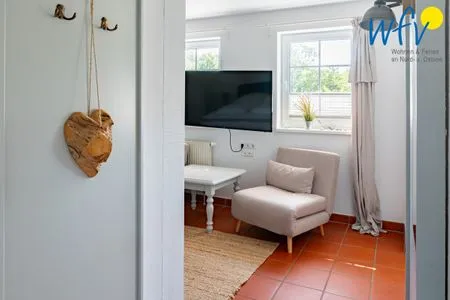 Schlafzimmer Ferienhaus am Gutspark Dranske Ferienwohnung Strandflieder