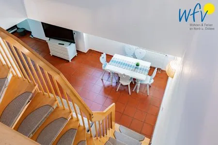 Flur / Treppe Ferienhaus am Gutspark Dranske Ferienwohnung Seegras