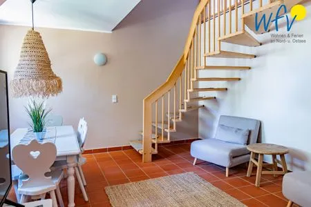 Wohnzimmer Ferienhaus am Gutspark Dranske Ferienwohnung Sonnenstrahl