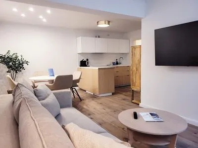 Wohnzimmer Stilvolle Ferienwohnung im Untergeschoss für Ostsee-Kurztrip