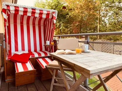 Balkon Strand Residenz Ferienwohnung "Strandruh"