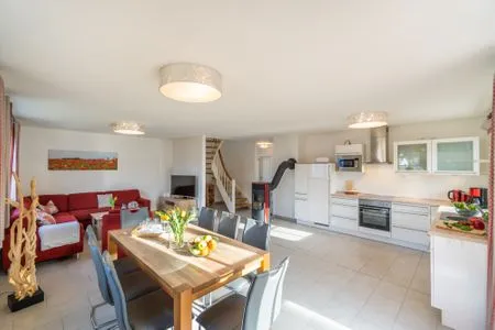 Wohnzimmer Ferienhaus am Dünenwald