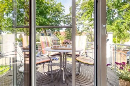 Blick auf den Balkon Parkresidenz am Hafen Wohnung HF 34