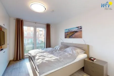 Schlafzimmer Haus Seeblick Ferienwohnung Nordseekieker