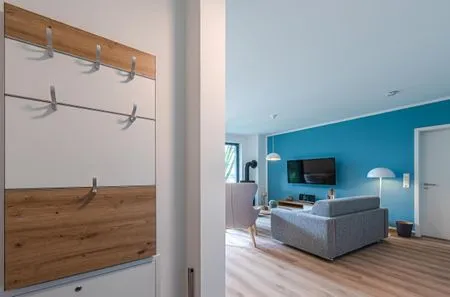 Apartment Yoga-Oase Krakow am See – Helles Entrée mit modernem Design  Yoga-Oase