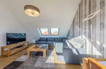 Ferienwohnung Seeblick Waren (Müritz) - lichtdurchfluteter Wohnraum  Seeblick