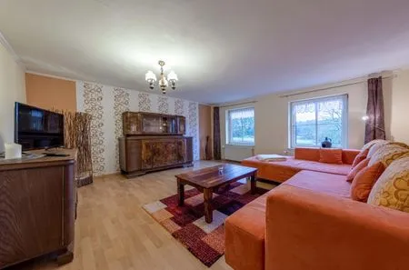 Ferienwohnung Graureiher Blick in den Wohnbereich  Graureiher