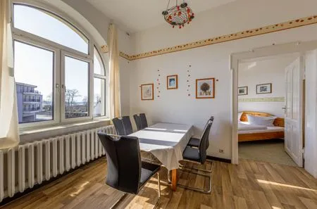 Ferienwohnung Oase am See Waren (Müritz) - Wohnzimmer mit Blick zur Müritz  Oase am See