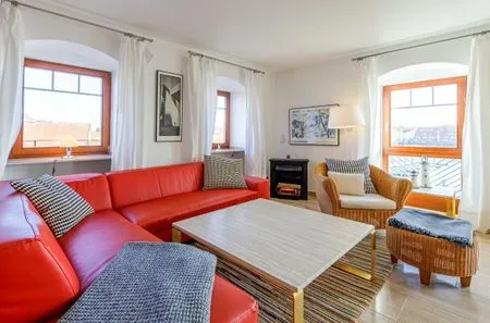 Ferienwohnung Hafenloge Waren (Müritz) - Wohn- und Wohlfühlbereich  Hafenloge