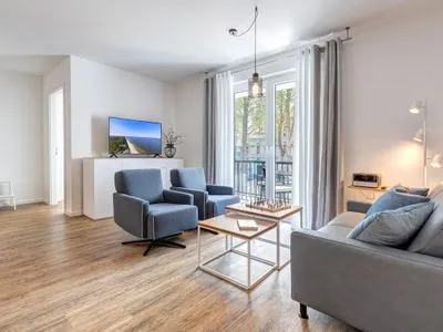 Wohnzimmer Bernsteinquartier, Whg. 11.84 "Strandlust"