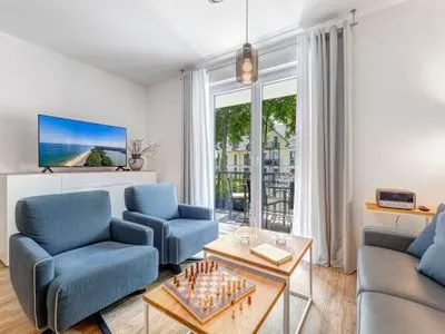 Wohnzimmer Bernsteinquartier, Whg. 11.84 "Strandlust"