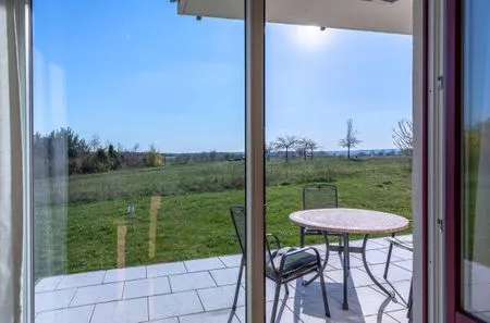 Ferienwohnung Storchenrast Göhren-Lebbin - Terasse Sitzmöbeln  Storchenrast