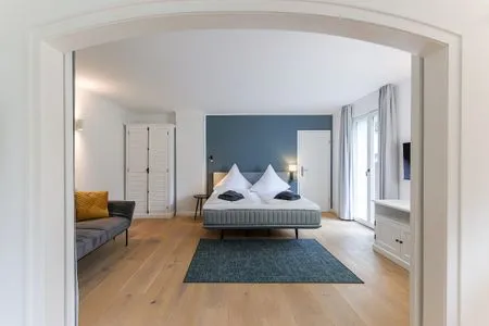 Schlafzimmer Haffperle Strandgold - moderne Ferienwohnung in strandnähe