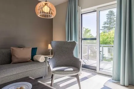 Ferienwohnung Wiesenkieker Ostseebad Wustrow - ZweiWasser Alte Seefahrtschule Wohnbereich  Wiesenkieker