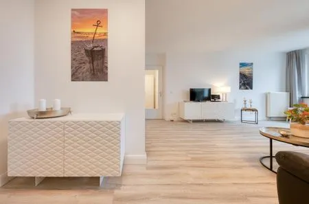 Ferienwohnung Ostseeglück Aparthotel Zingst - Wohnraum, hell und geräumig  Ostseeglück