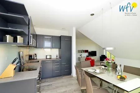 Küche / Küchenzeile Haus Billstr. Ferienwohnung "Hygge"