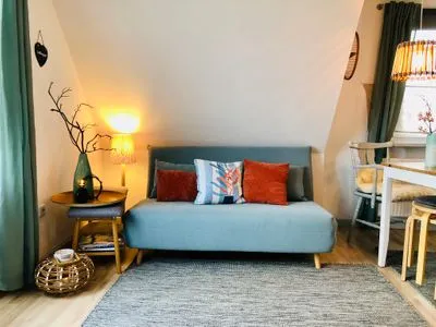 Wohnbereich mit Schlafcouch Nordlicht