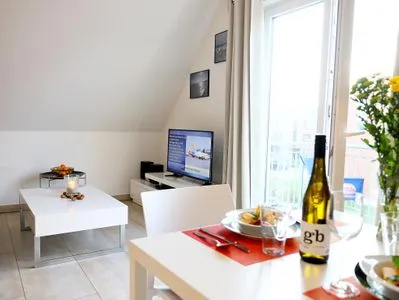 Wohnzimmer Dünengrund 3, Whg. 6