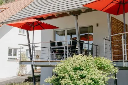 Balkon Ferienhaus Hilde am Wald