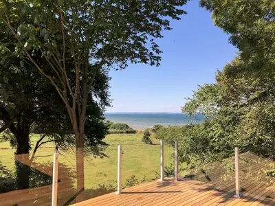 Große Dachterrasse mit Blick auf die Flensburger Förde Westscheune am Mühlendamm