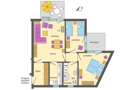 Grundriss Ferienpark Freesenbruch Wohnung 4.3 - Inseltreff