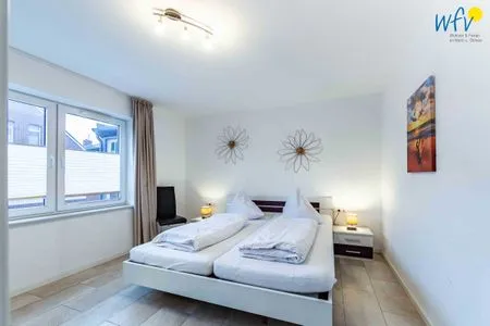 Schlafzimmer Haus Dünenrose Ferienwohnung Octopus