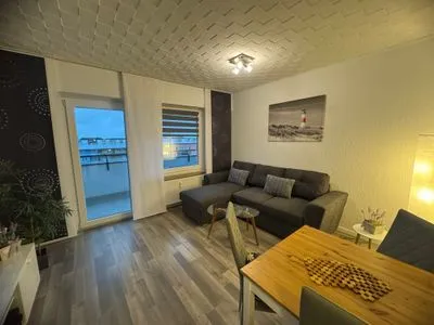Wohnzimmer Ferienwohnung im Haus Nordland App 106 (Hund)