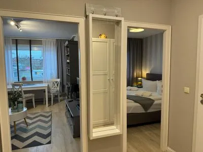 Wohnzimmer Ferienwohnung im Haus Nordland App 118 (Hund)